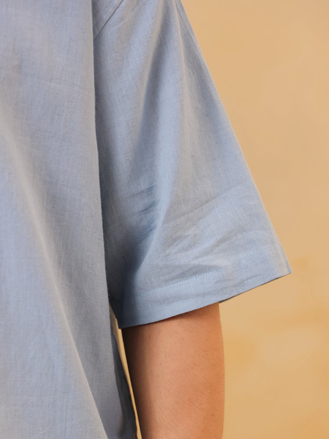 Oversized Light Blue Short Sleeve Shirt