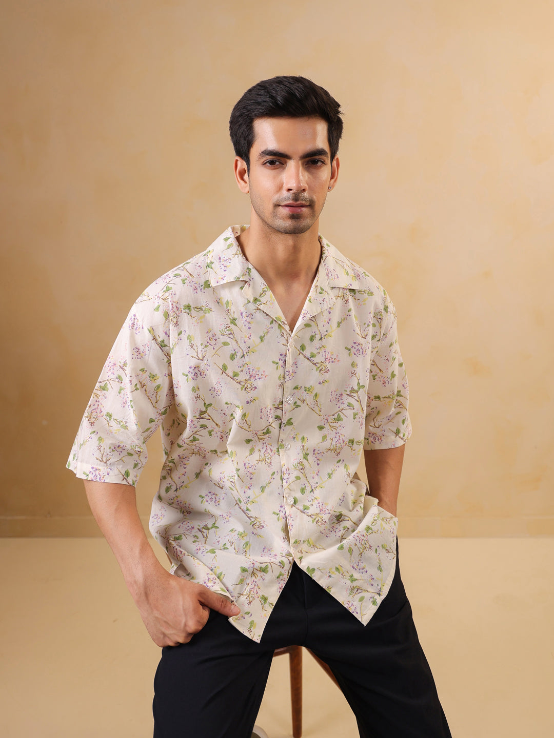Men's Floral Print Resort Shirt