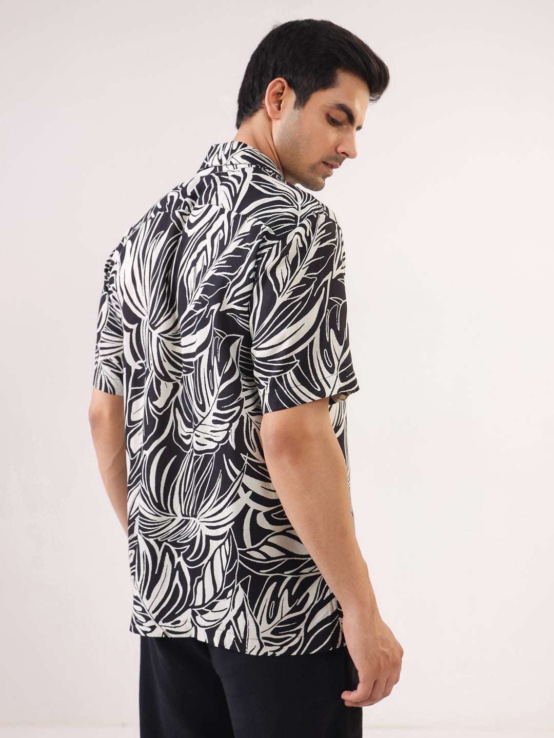 Tropical Noir Leaf Shirt