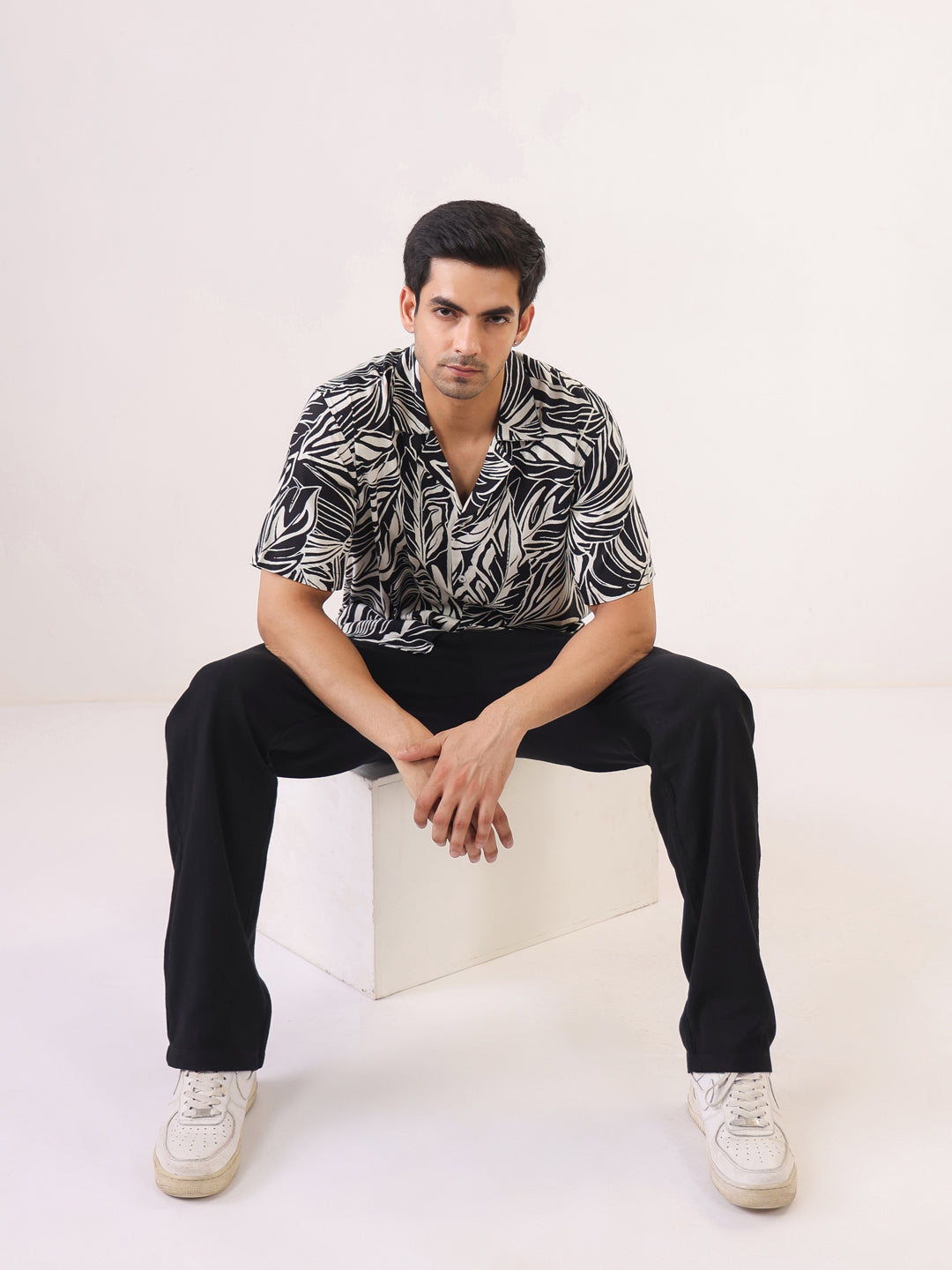 Tropical Noir Leaf Shirt