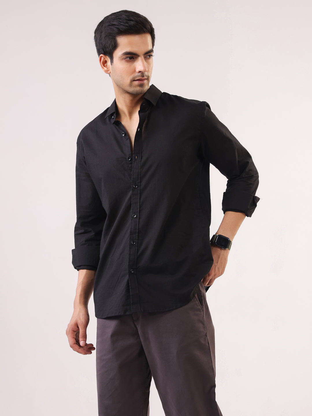 Classic Black Premium Cotton Shirt