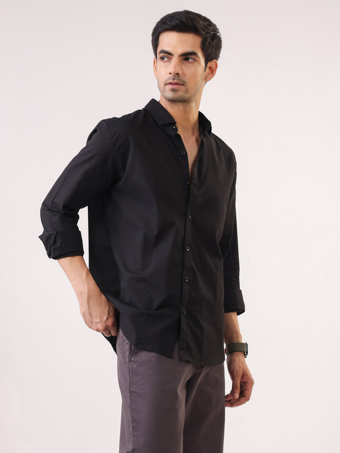 Classic Black Premium Cotton Shirt