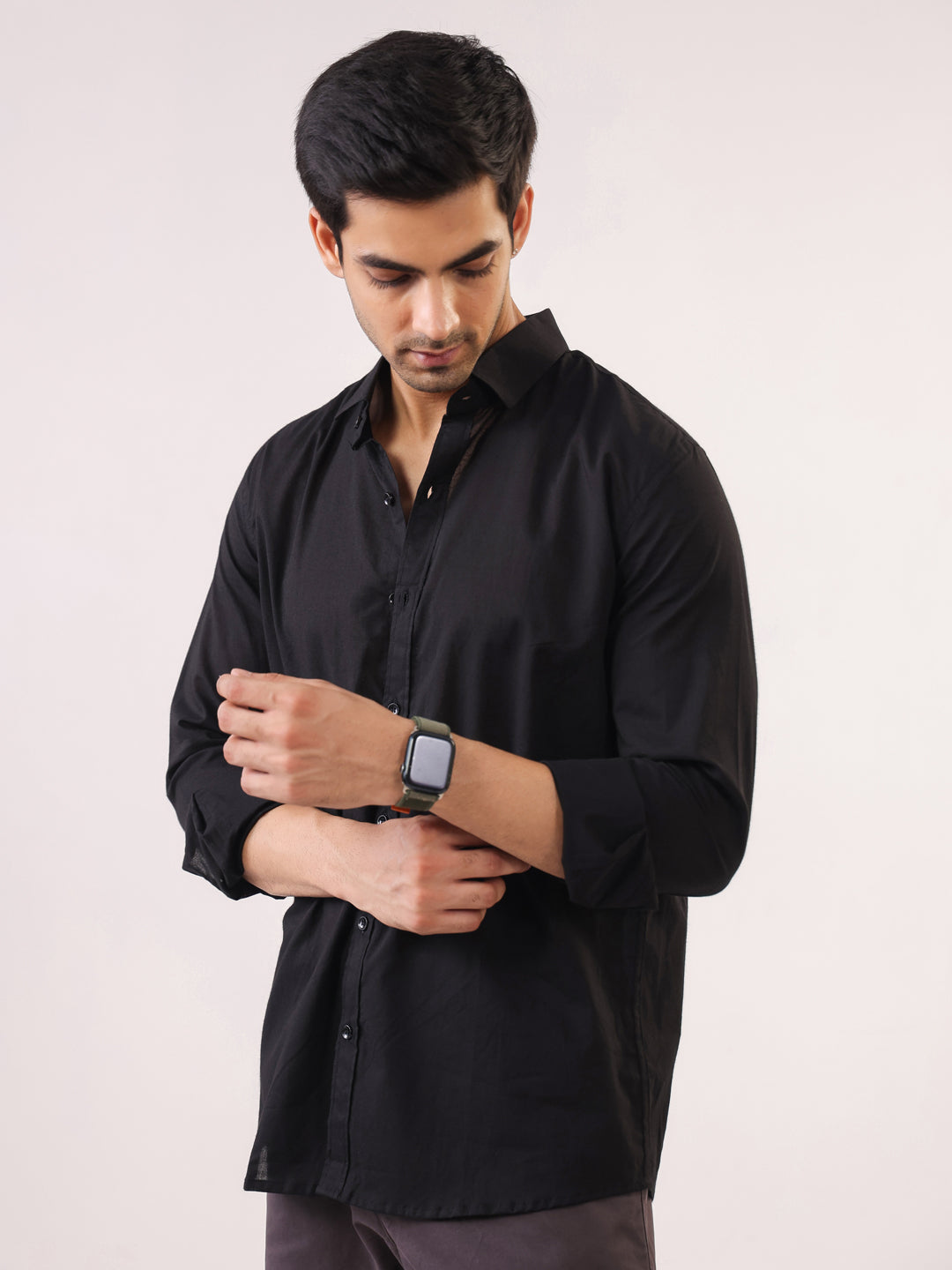 Classic Black Premium Cotton Shirt
