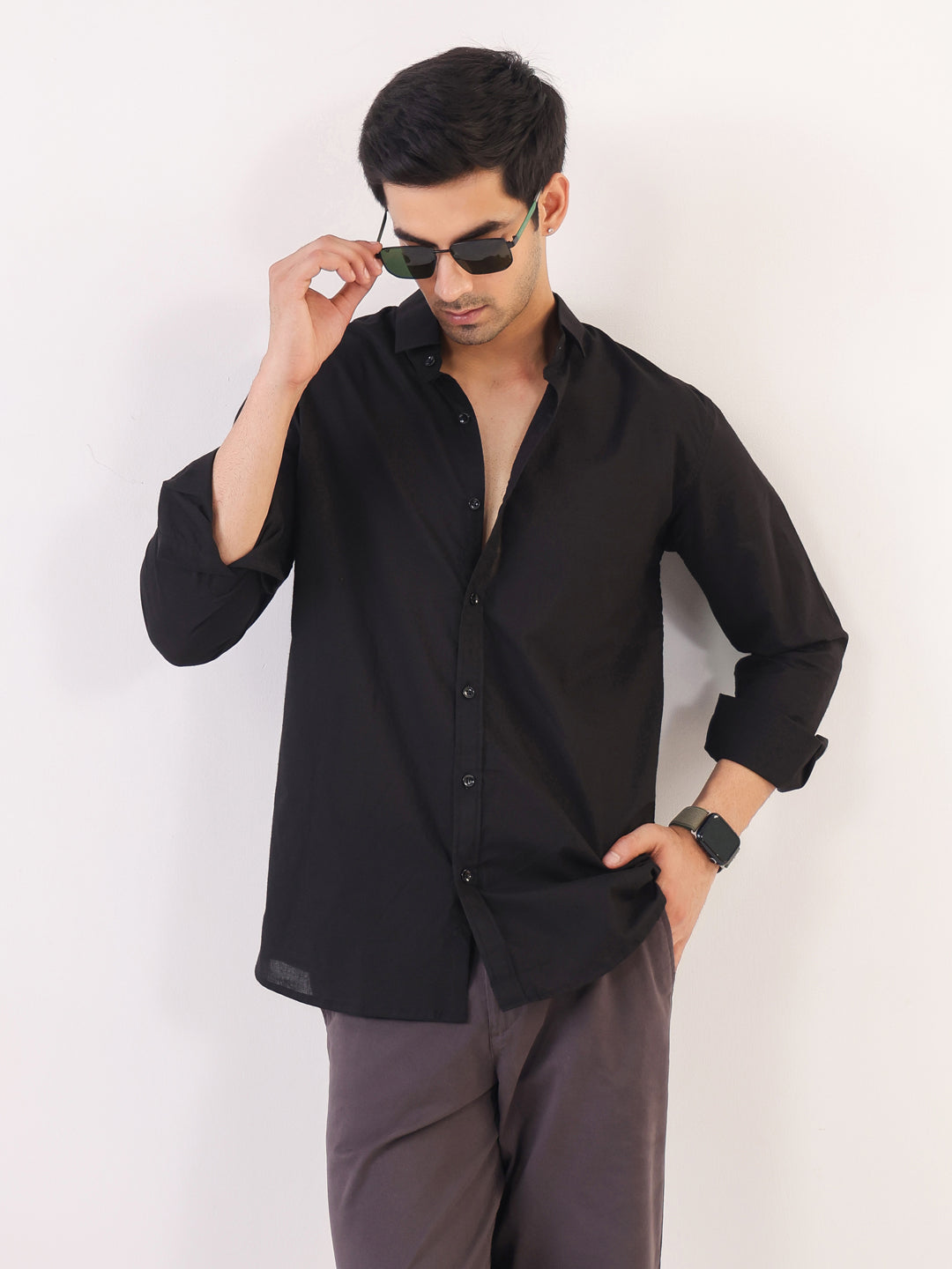 Classic Black Premium Cotton Shirt