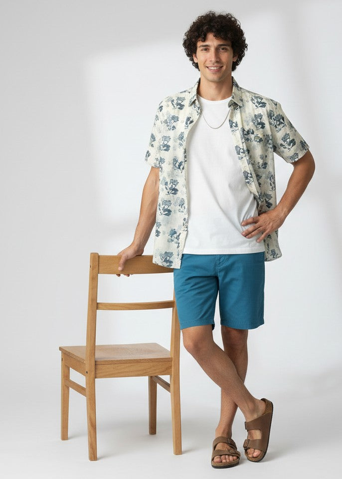 Men's Relaxed Fit Floral Half Sleeve Shirt