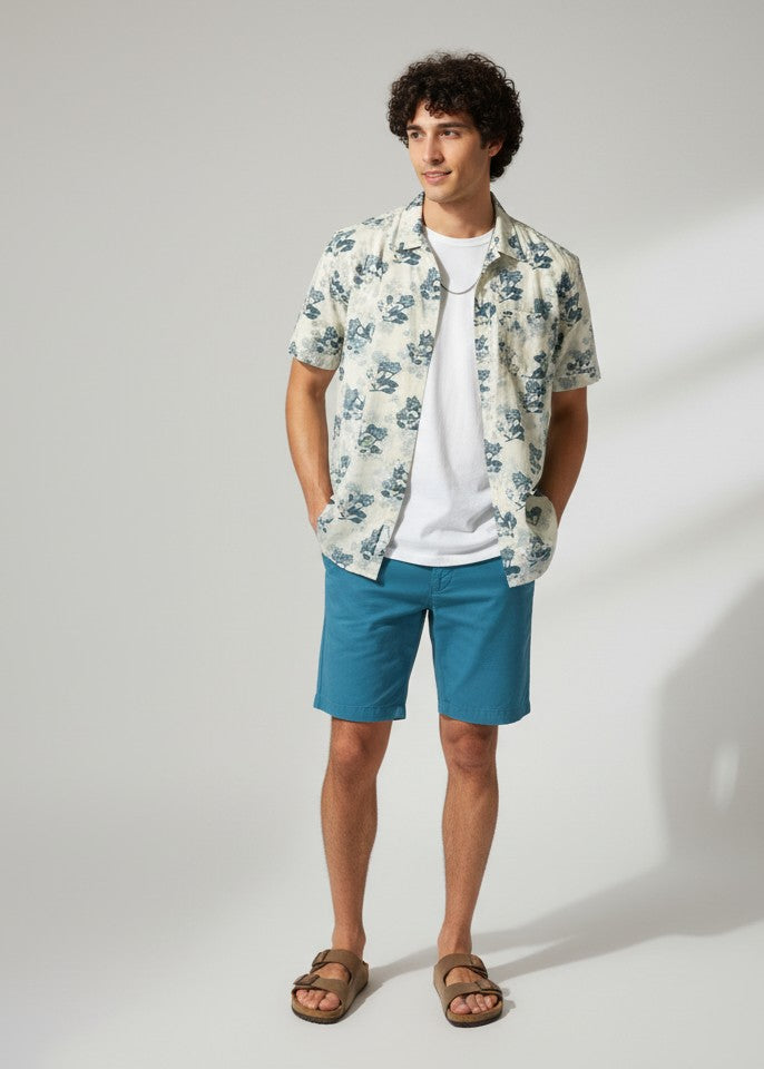 Men's Relaxed Fit Floral Half Sleeve Shirt