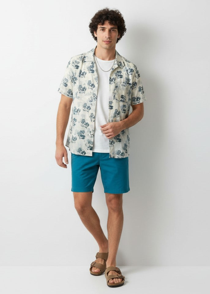 Men's Relaxed Fit Floral Half Sleeve Shirt