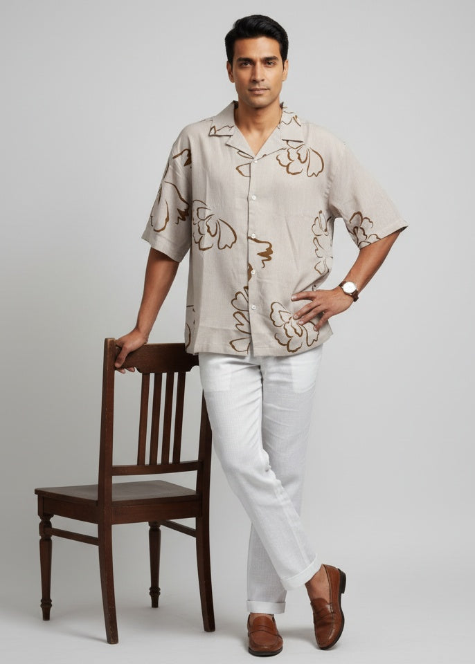 Men Classic Floral Printed Casual Shirt