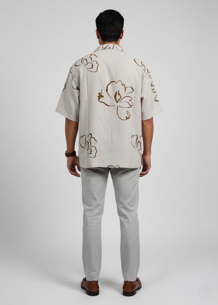 Men Classic Floral Printed Casual Shirt