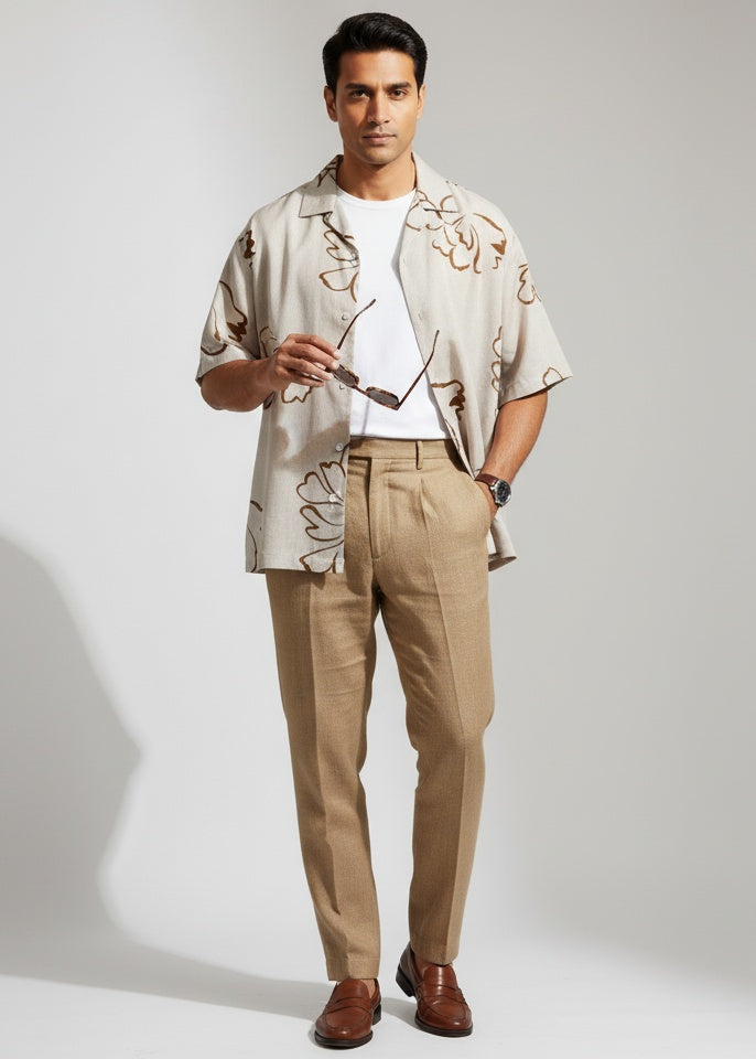 Men Classic Floral Printed Casual Shirt