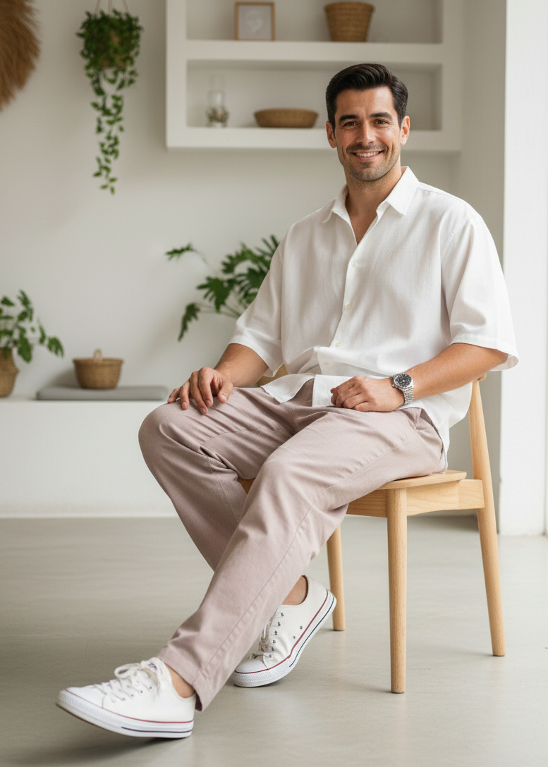 Men’s Everyday Cotton Pants – Muted Rose