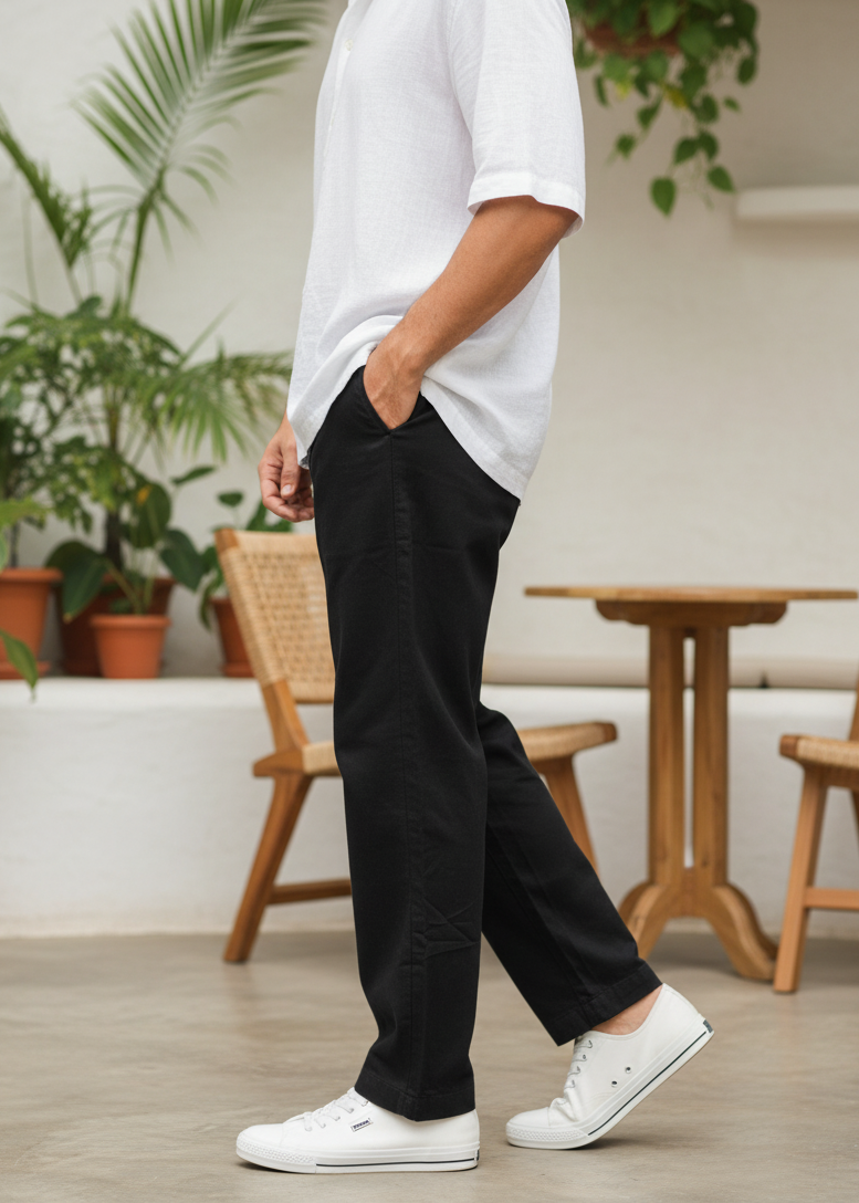 The Modern Essential Black Relaxed Fit Trousers